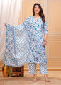 Women’s Cotton Printed Floral Kurta Set with Cotton Dupatta