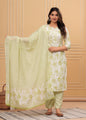 Women Rayon Printed Aliya Floral Print Straight Kurta Set with Cotton Dupatta