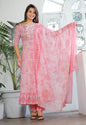 Women Multi-Color Rayon Anarkali Kurta Set with Embroidery & Cotton Dupatta
